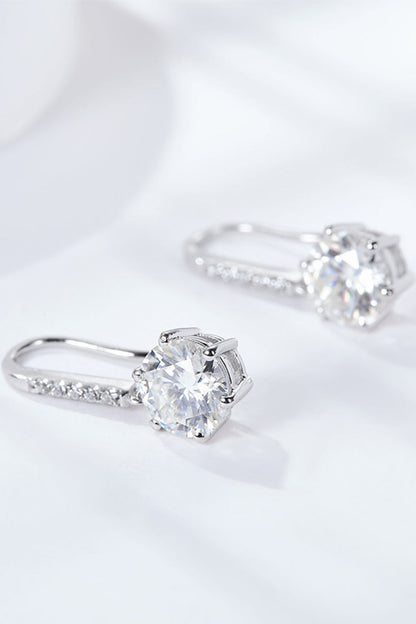 6-Prong Sparkala™ Drop Earrings (Platinum-Plated Fine Silver)