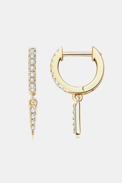 Sparkala™ Platinum-Plated 925 Sterling Silver Huggie Drop Earrings