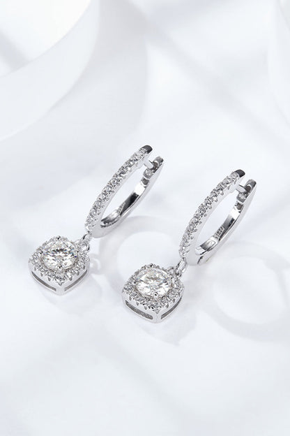 Adored Sparkala™ Huggie Drop Earrings (Platinum-Plated Fine Silver)
