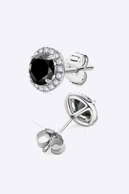 Two-Tone 4-Prong Sparkala™ Stud Earrings (Platinum-Plated Fine Silver)