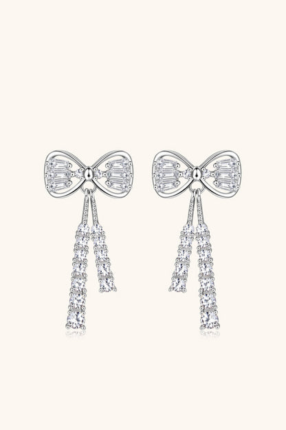 1.12 Carat Sparkala™ Platinum-Plated 925 Sterling Silver Bow Earrings