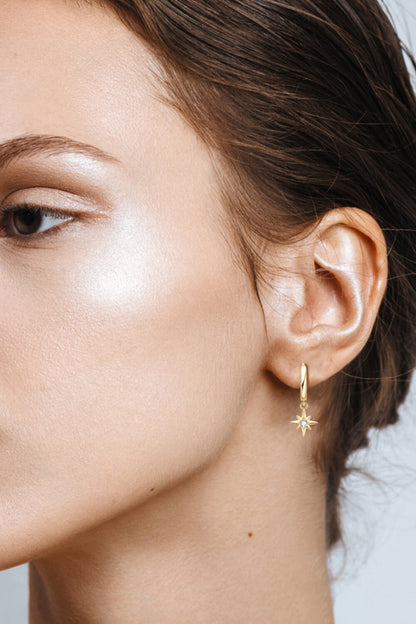 Sparkala™ Star Drop Earrings (Platinum-Plated Fine Silver)