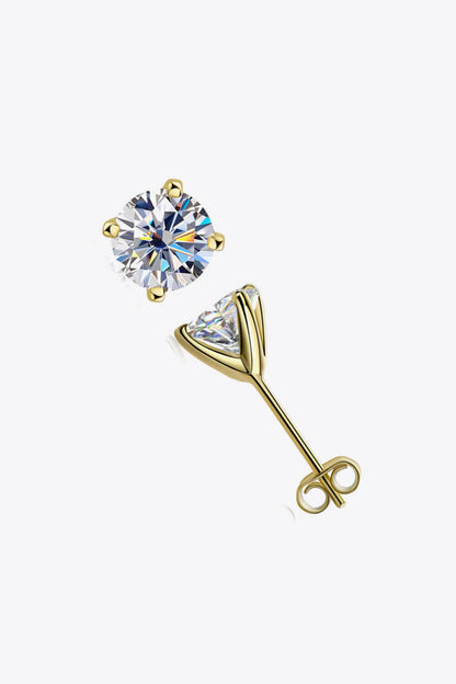 1 Carat Sparkala™ 4-Prong Stud Earrings (Platinum-Plated Fine Silver)