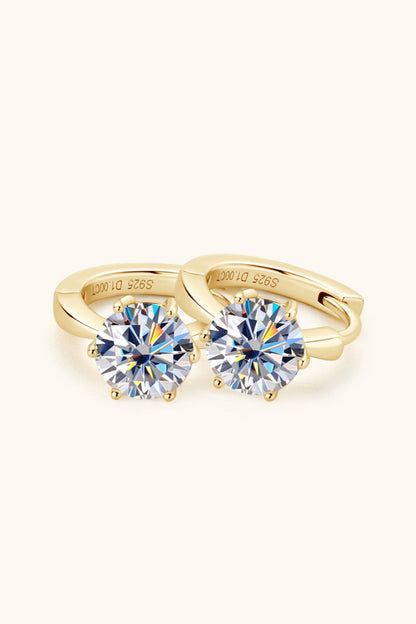 2 Carat Sparkala™ Platinum-Plated 925 Sterling Silver Huggie Earrings