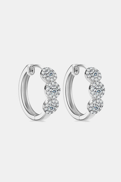 Sparkala™ Platinum-Plated 925 Sterling Silver Huggie Earrings