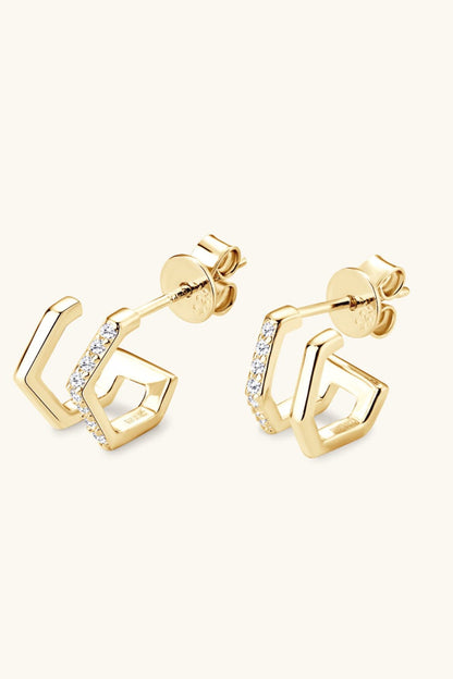 Sparkala™ Platinum-Plated 925 Sterling Silver Double-Layered Earrings