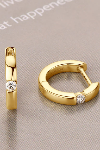 Sparkala™ Platinum-Plated 925 Sterling Silver Huggie Earrings