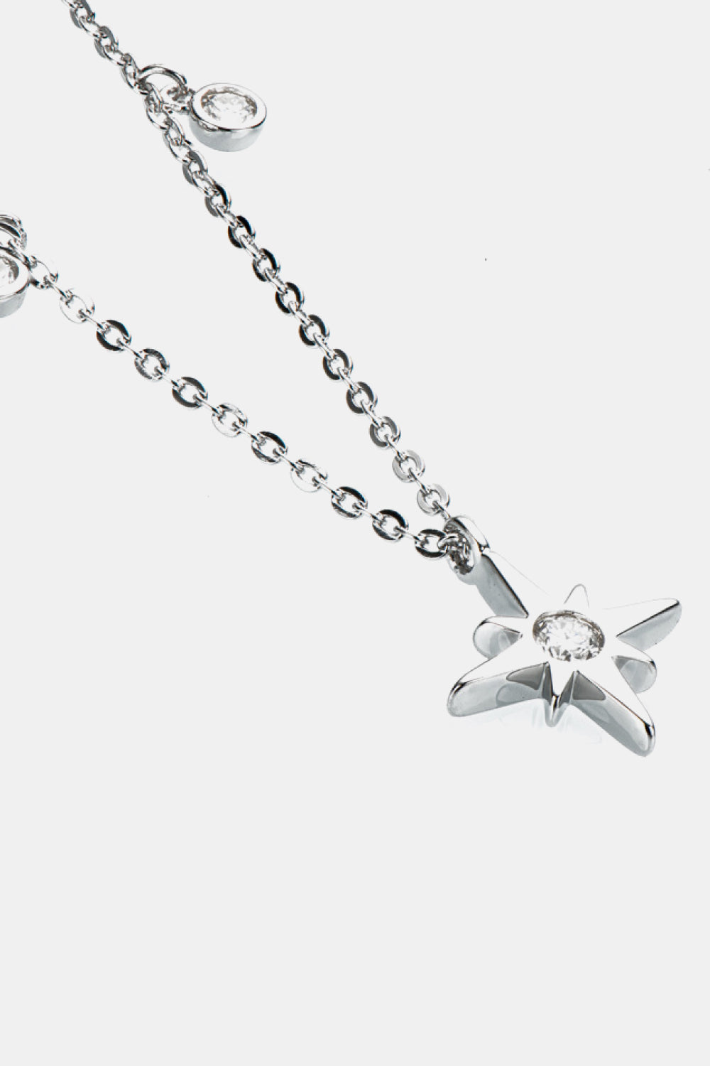 Sparkala™ North Star Pendant Platinum-Plated 925 Sterling Silver Necklace