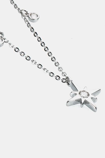 Sparkala™ North Star Pendant Platinum-Plated 925 Sterling Silver Necklace