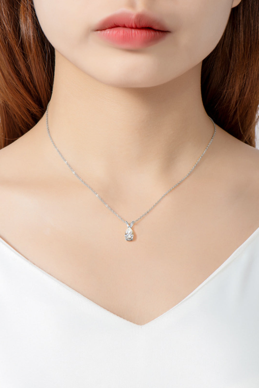 1.5 Carat Sparkala™ Pendant 925 Sterling Silver Necklace (Platinum-Plated Fine Silver)