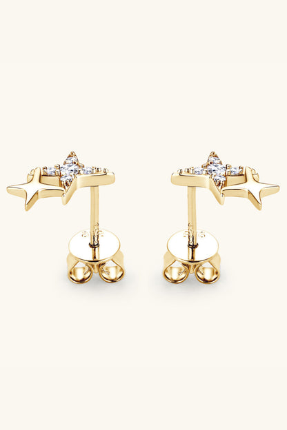 Sparkala™ Platinum-Plated 925 Sterling Silver Star Shape Earrings