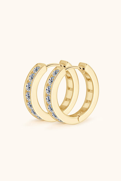 Sparkala™ Platinum-Plated 925 Sterling Silver Huggie Earrings