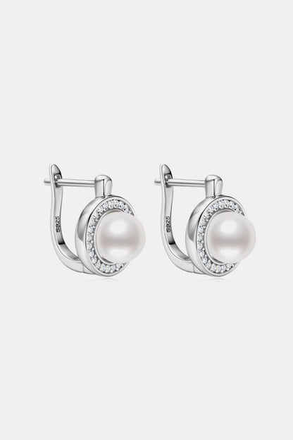 Sparkala™ Pearl Platinum-Plated 925 Sterling Silver Earrings
