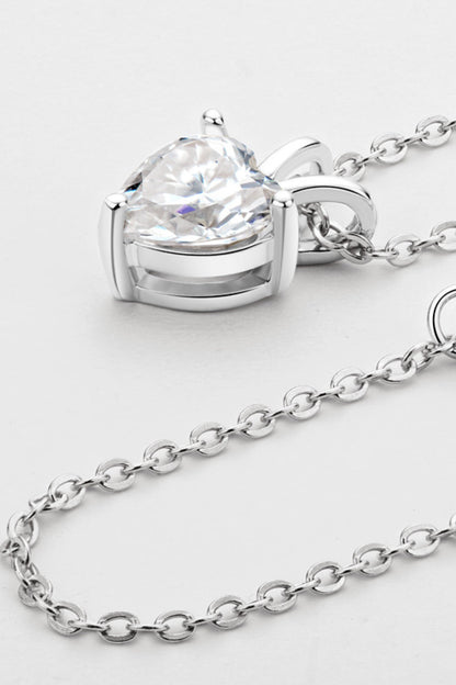 1 Carat Sparkala™ Heart-Shaped Pendant Necklace (Platinum-Plated Fine Silver)