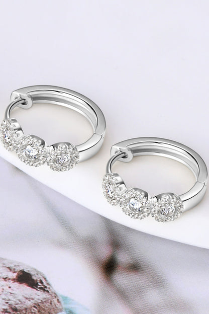 Sparkala™ Platinum-Plated 925 Sterling Silver Huggie Earrings