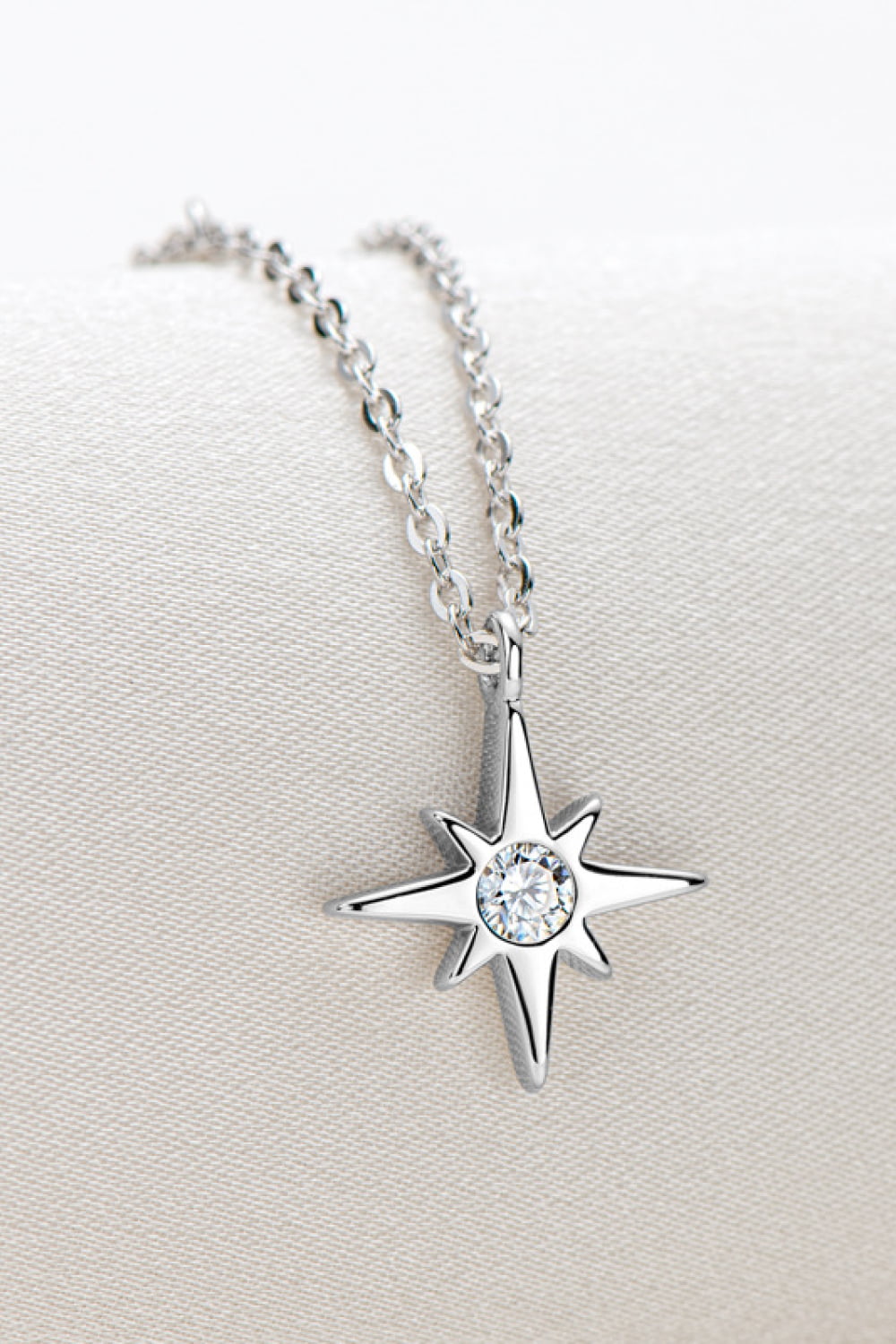 Sparkala™ North Star Pendant Platinum-Plated 925 Sterling Silver Necklace