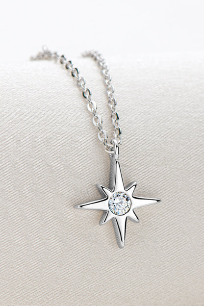 Sparkala™ North Star Pendant Platinum-Plated 925 Sterling Silver Necklace