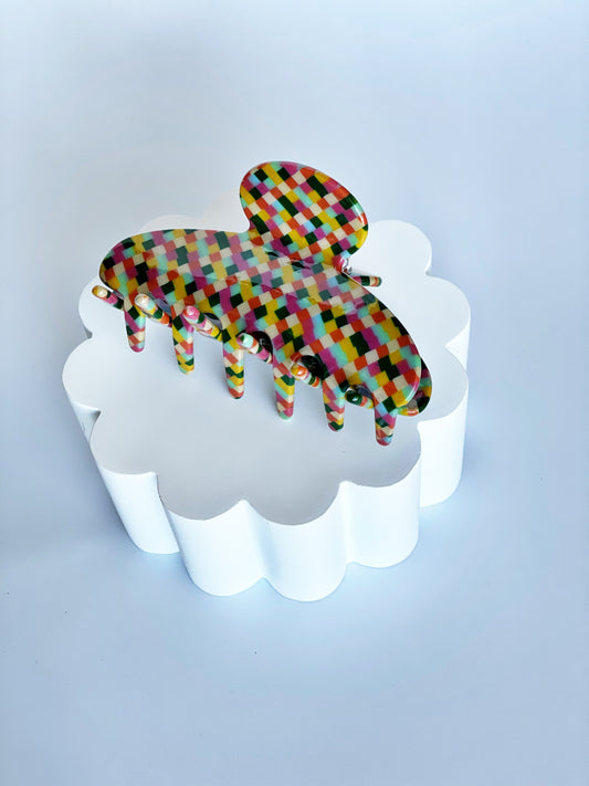 Fall Checkered Claw Clip