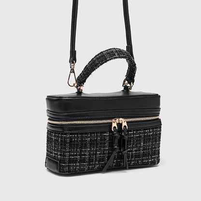 Juliette Tweed & Leather Handbag with Shoulder Strap