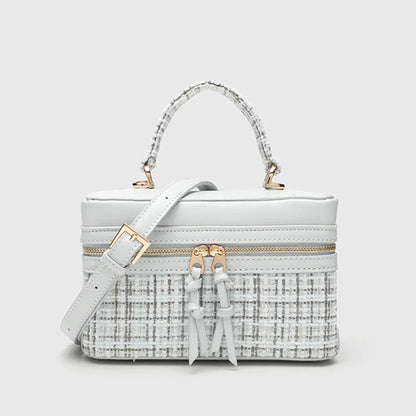 Juliette Tweed & Leather Handbag with Shoulder Strap