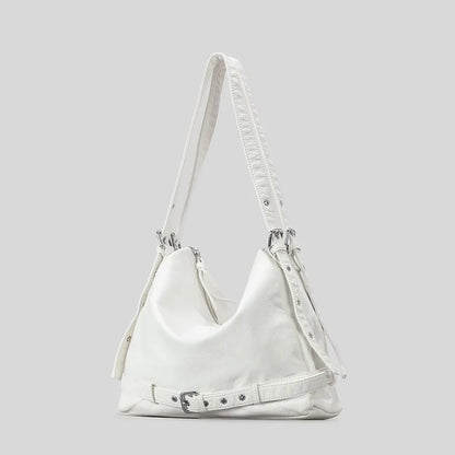 Kayren Belt Buckle Leather Shoulder Bag