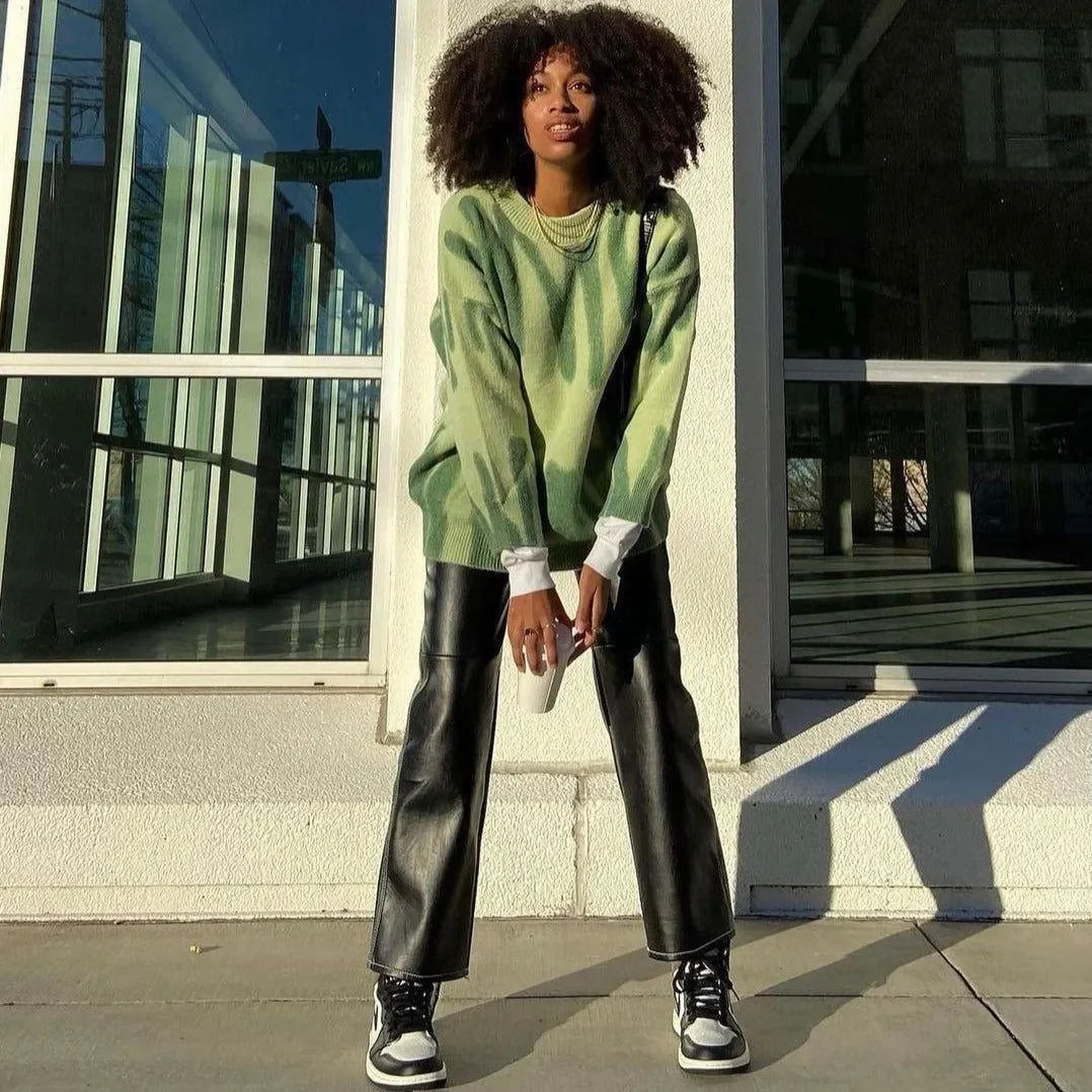 Krista Green Abstract Print Oversized Sweater