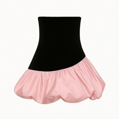 Lilou Contrast Puff Velvet Mini Dress