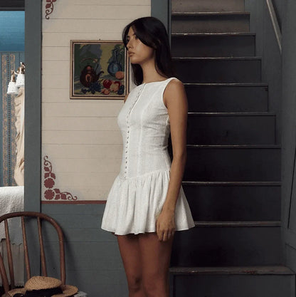 Love Song White Embroidered Mini Dress