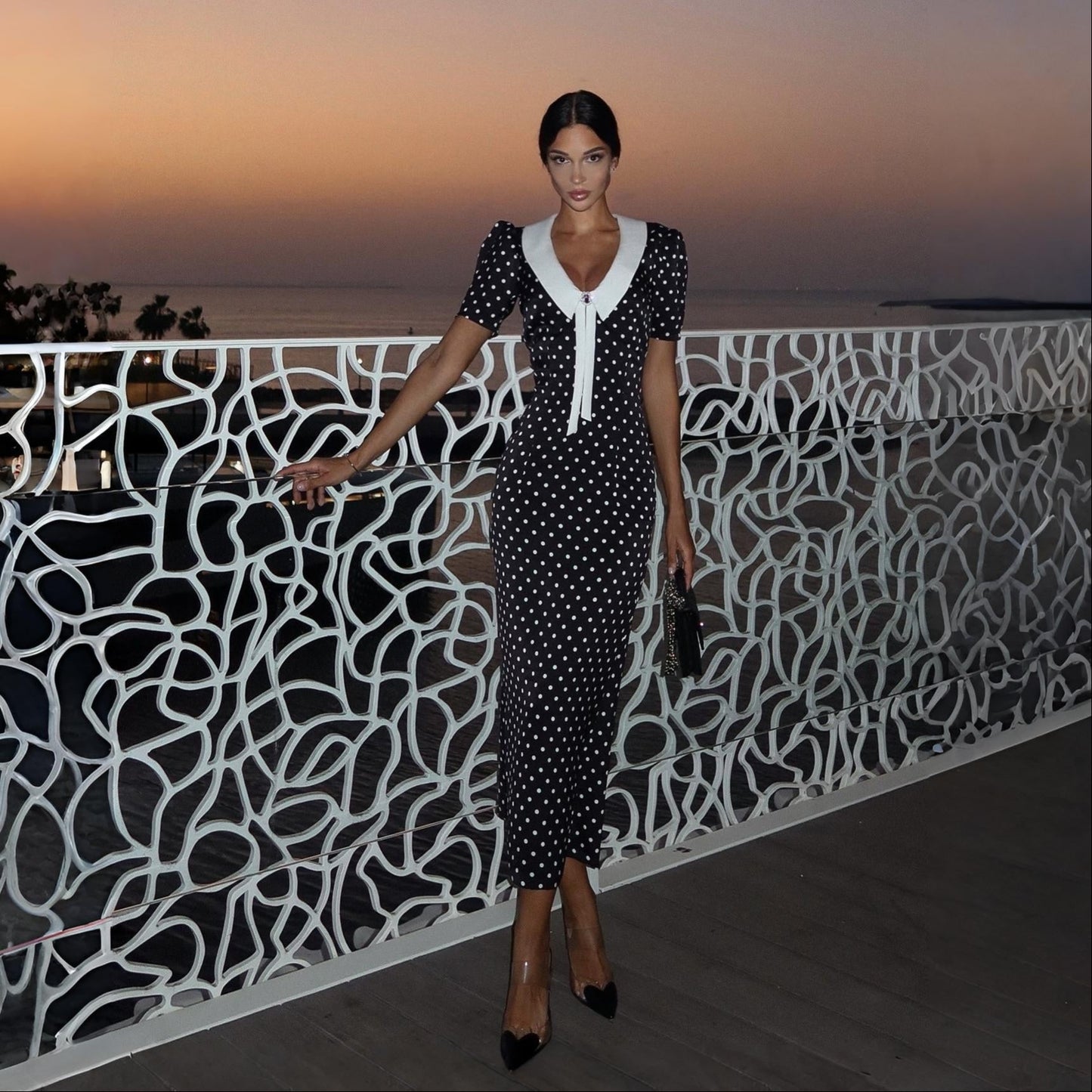 Manon Polka Dot Vintage Midi Dress