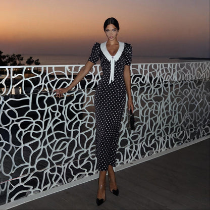 Manon Polka Dot Vintage Midi Dress