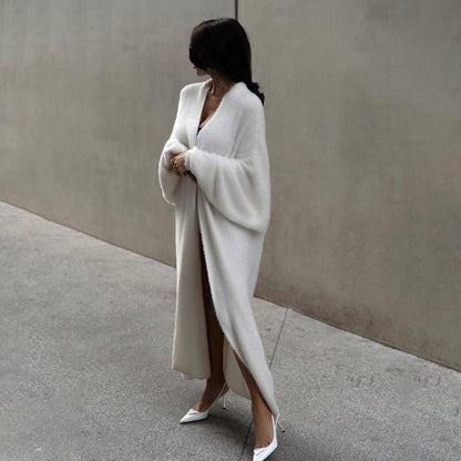 Misty White Oversize Long Sleeve Cardigan