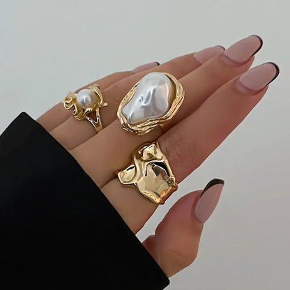 Molten Pearl Ring Set