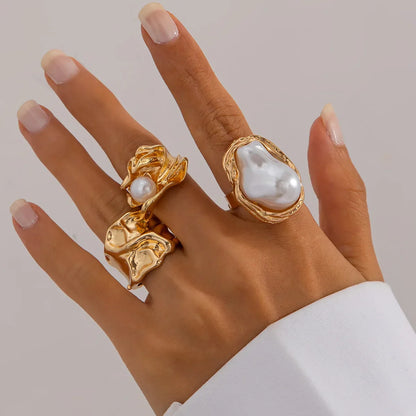 Molten Pearl Ring Set