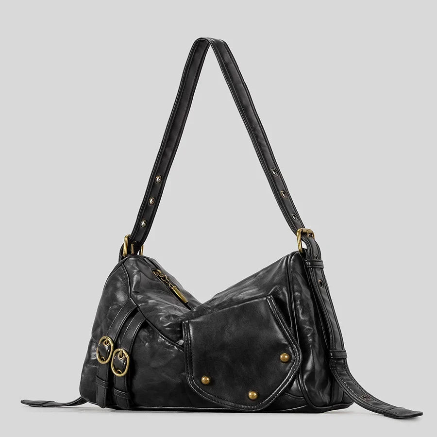 Moriva Rivet Leather Shoulder Bag