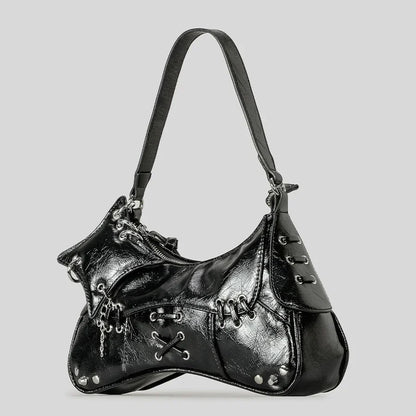 Noxen Vintage Leather Rivet Shoulder Bag