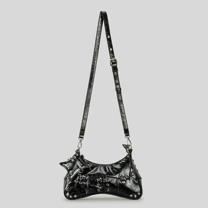 Noxen Vintage Leather Rivet Shoulder Bag
