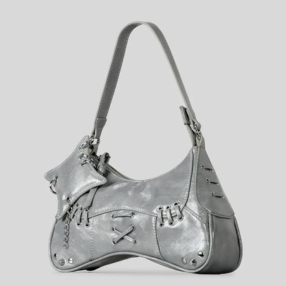 Noxen Vintage Leather Rivet Shoulder Bag