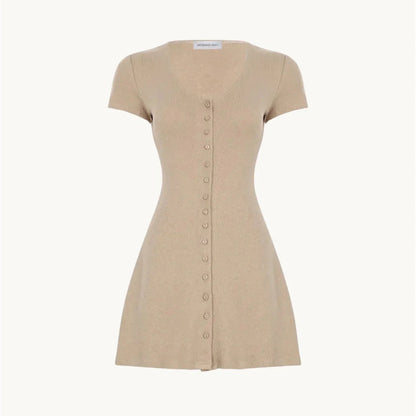 Nude Flow Knitted Mini Dress