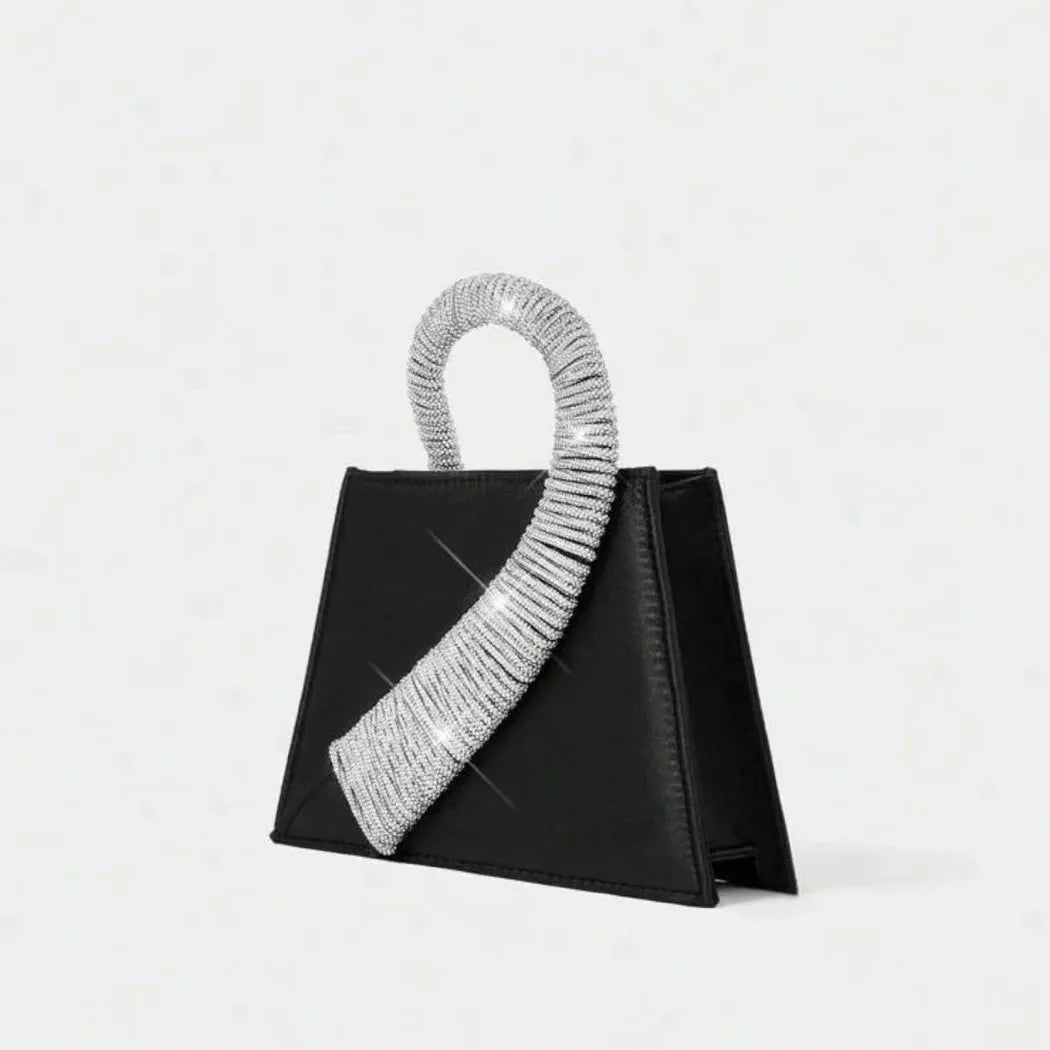 Onyria Rhinestone Leather Handbag