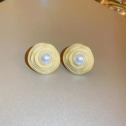 Pearl Orbit Stud Earrings