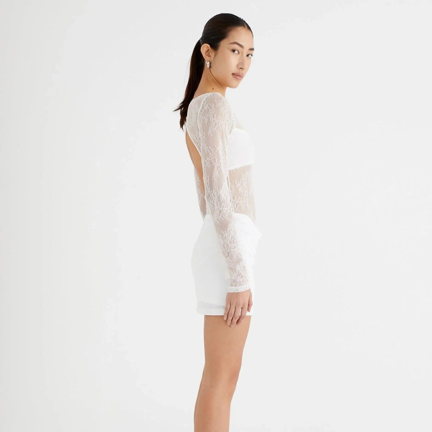 Playful Charm White Lace Mini Dress