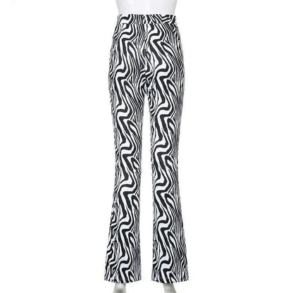 Priscilla Animal Print High Waisted Flare Pants