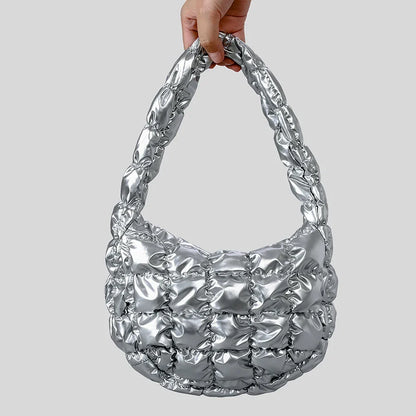 Pufira Ruched Quilted Shoulder Bag