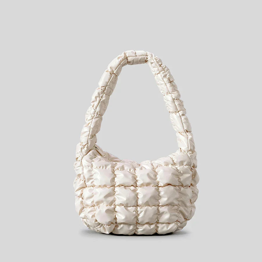 Pufira Ruched Quilted Shoulder Bag