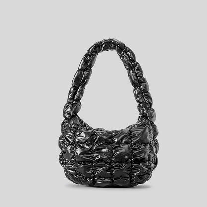 Pufira Ruched Quilted Shoulder Bag
