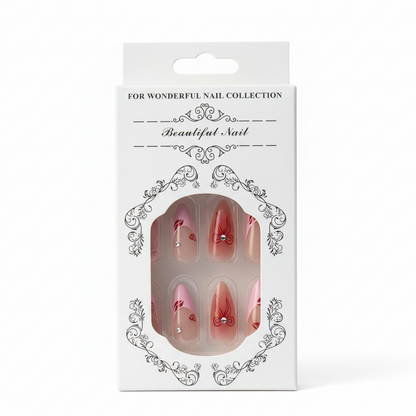 Salon-Style French Tip Press-On Nails - Coffin 022