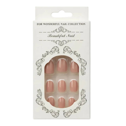 Salon-Style French Tip Press-On Nails - Square 01