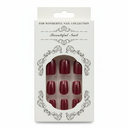 Salon-Style French Tip Press-On Nails - Square 03