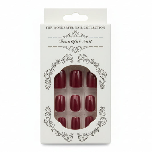 Salon-Style French Tip Press-On Nails - Square 03