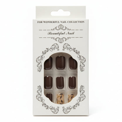 Salon-Style French Tip Press-On Nails - Square 03
